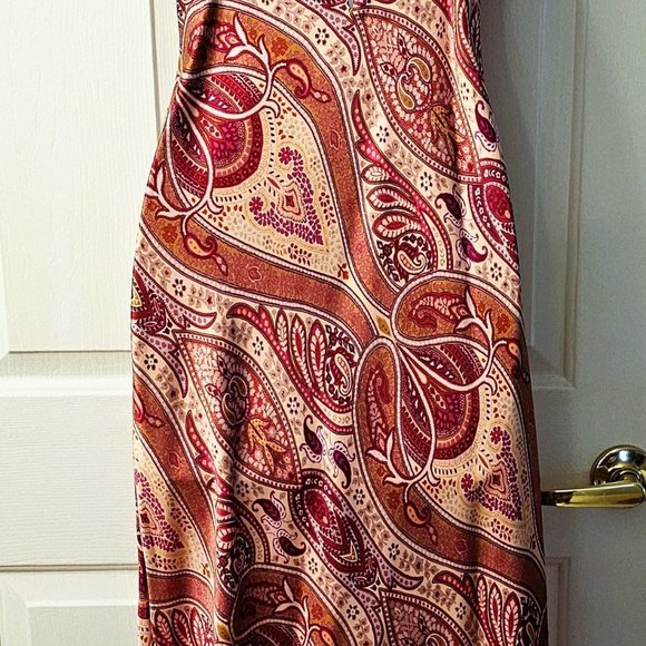 NWOT Target Womens Nightgown & Robe Set Long 100% Silk Red Paisley Small - Picture 9 of 16